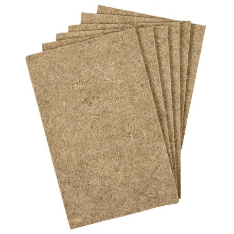 La Cordeline Lot 6 Tapis Litière Chanvre Naturel 25 x 40 cm 1000g/m² - Fond de cage pour Rongeurs