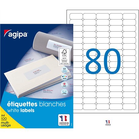 Apli 102163 Boîte de 8000 Etiquettes multi-usage A4 35