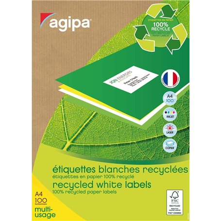 APLI 102645 - Boîte de 2400 étiquettes multi-usages 100% recyclées - 63