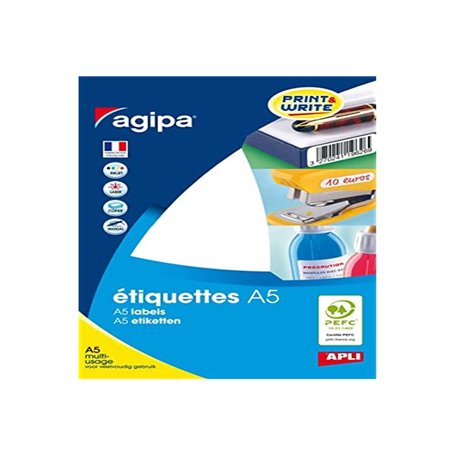 Apli 114004 - étui de 640 étiquettes multi-usage Ø 24 mm - Couleur: Blanc - Coins: Pastilles