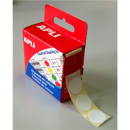 APLI-AGIPA 11753 Pastille Adhésive Diamètre 15mm Permanente Lot de 150 Assorties