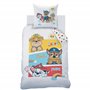 Pat Patrouille Happy Parure de lit Enfant 1 Place | 100% Coton | Oeko-TEX | Housse de Couette 140x200 cm + Taie d'oreiller 63x63
