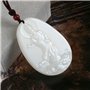 LXMYLI Véritable Jade Emerald Jade Dragon Kwan Yin Guan Yin Déesse de Mercy Bodhisattva Buddha Collier Pendentif amulette (Certi