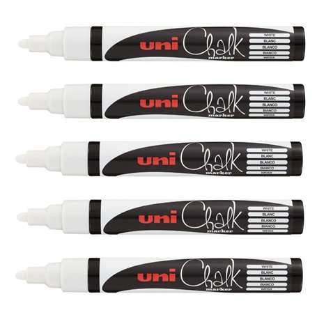 Uni Ball - Uni Mitsubishi Pencil - Marqueurs Craie Chalk Marker PWE-5M - Multi-Usage - Résistant à la Pluie - Idéal Vitre Miroir
