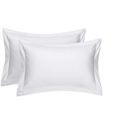 Rayyan Linens - Paire de taies d'oreiller Oxford 100 % coton égyptien 200 fils - blanc - 50 x 75 cm