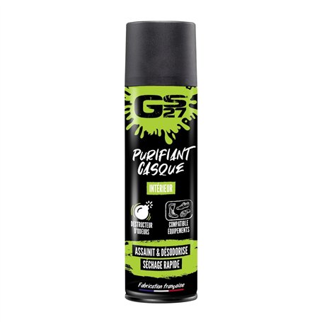 GS27 - Purifiant Casque et Équipements Moto - Désodorise et Assainit - Destructeur d'Odeurs - 250ml