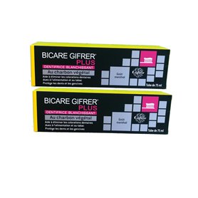 Bicare Gifrer dentifrice blanchissant au charbon végétal - Lot de 2 tubes de 75ml