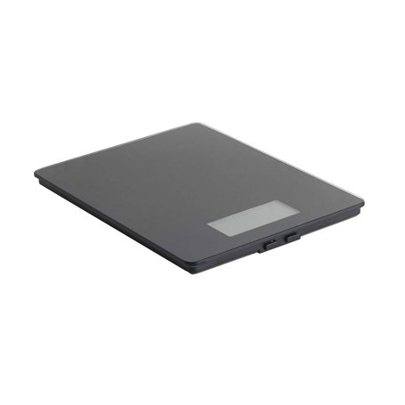 MASTRAD - Balance de Cuisine Noire - Plateau Verre - Précision au Gramme Près Jusqu'à 5 Kg - 17 cm x 23 cm