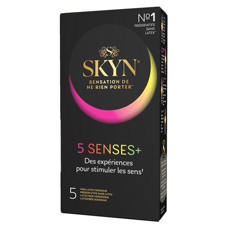 SKYN 5 Senses + : Boite de 5 Préservatifs masculins sans latex