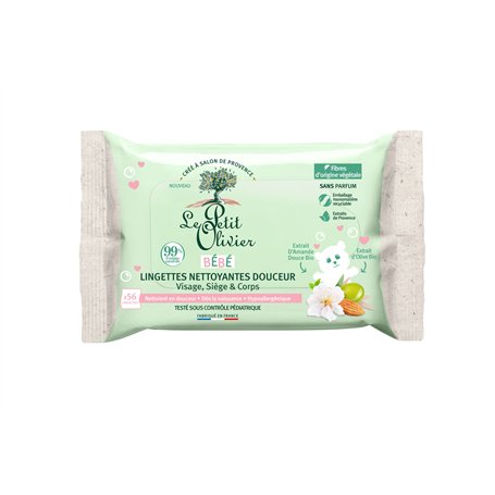 LE PETIT OLIVIER - Lingettes Nettoyantes Douceur - Bébé - Visage