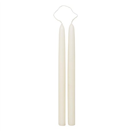 Atmosphera - Lot de 2 bougies bâtons Hugo en coton H30cm blanc ivoire
