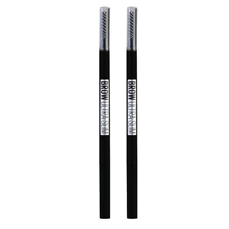 Maybelline New York Brow Ultra Slim Pencil pour la température des sourcils avec KAM et Ultrafina Color Tip 006 Black Brown - 2