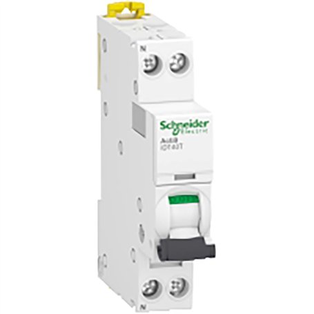 Schneider Electric - Acti9 iDT40T - disjoncteur modulaire - 1P+N - 10A - courbe C - 4500A/6kA - A9P22610
