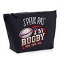 Trousse Noir Rugby Pousser Plaquer J'peux Pas | Pochette Toilette Maquillage Idée Sac Cadeau