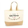 Sac Belle-Maman au top | Cabas de Plage Courses Coton et Toile de Jute Idée Cadeau Femme