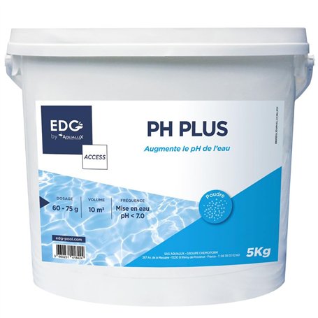 EDG - PH Plus Piscine - Augmente Le pH- Améliore Le Confort de Baignade et la Qualité de l'eau - Haute Concentration - Poudre -