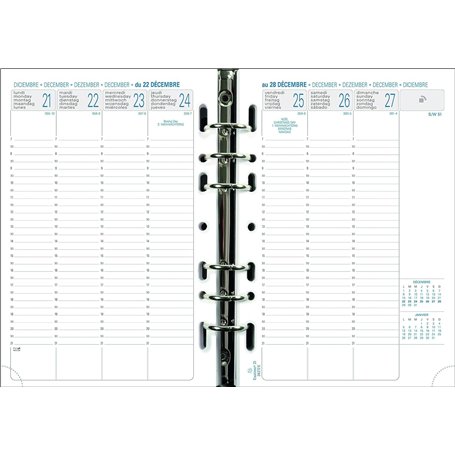 Exacompta 28272E - 1 Recharge Pour Organiseur Exatime 21 - Format 15 x 21 cm - 1 Semaine sur 2 Pages - Septembre 2025 à Décembre