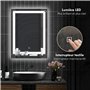 HOMCOM Miroir Lumineux LED 22 W Interrupteur Tactile étagère intégrée 50L x 4l x 70H cm