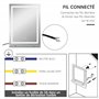 HOMCOM Miroir Lumineux LED 22 W Interrupteur Tactile étagère intégrée 50L x 4l x 70H cm