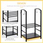 Outsunny Porte bûches - Range bûches Serviteur de cheminée - Multi Accessoires 2 étagères 40L x 30l x 75H cm métal Noir