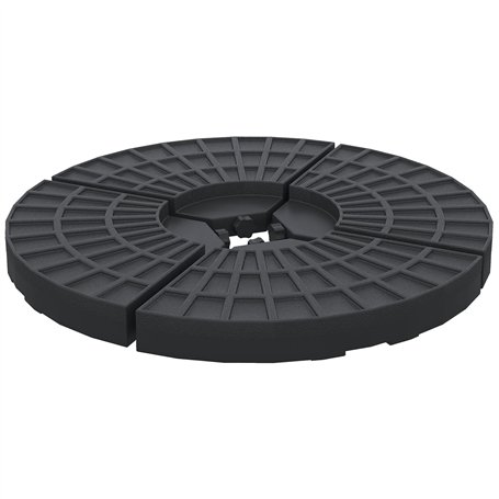 Outsunny Lot de 4 Pieds de Parasol Poids de lestage pour parasols déportés - A remplir d'eau jusqu'à 52 kg ou de Sable jusqu'à 6