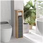 HOMCOM Support Papier Toilette - Porte-Papier Toilette - Armoire pour Papier Toilette - 2 Niveaux + Sortie Papier MDF Gris Bambo