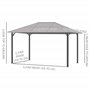Outsunny Tonnelle pavillon de Jardin avec Toit Rigide Polycarbonate imperméable 4 parois latérales Anti-UV moustiquaires 4 x 3 m