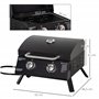 Barbecue gaz de Table transportable Pieds Pliables - 2 brûleurs 5 KW - Barbecue gaz de Camping - Grille de Cuisson, réceptacle G