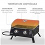 Barbecue gaz de Table transportable Pieds Pliables - 2 brûleurs 5 KW - Barbecue gaz de Camping - Grille de Cuisson, réceptacle G