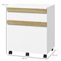 Vinsetto Caisson de Bureau à roulettes Meuble de Rangement Mobile avec 2 tiroirs coulissants trieur à dossiers 48 x 40 x 59,5 cm