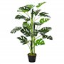 Outsunny Plante Artificielle modèle Monstera Arbre Artificiel avec 21 Feuilles en Pot Ciment