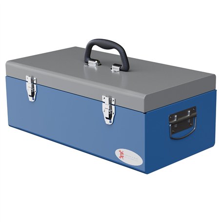 DURHAND Caisse boite à outils en métal transportable avec 3 poignées