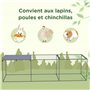 PawHut Enclos poulailler Cage clapier extérieur 3 m² pour Petits Animaux dim. 3 x 1 x 0,8 m Acier galvanisé, 1 Porte supérieure,