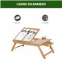 HOMCOM Table de lit, Plateau pour Ordinateur, Table d'appoint en Bois de Bambou, Plateau inclinable, Pliable et réglable en Haut