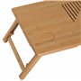 HOMCOM Table de lit, Plateau pour Ordinateur, Table d'appoint en Bois de Bambou, Plateau inclinable, Pliable et réglable en Haut