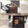 Outsunny Table d'appoint Coffre de Rangement extérieure 3 en 1 pour Base de Parasol en Bois, Cache Pied de Parasol, dim. 50L x 5