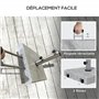Outsunny Pied de Parasol - Base de lestage en Granit carré pour mât Ø32 Ø38 Ø48 mm 28kg Socle avec 2 roulettes, poignée rétracta