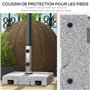 Outsunny Pied de Parasol - Base de lestage en Granit carré pour mât Ø32 Ø38 Ø48 mm 28kg Socle avec 2 roulettes, poignée rétracta
