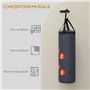 SPORTNOW Sac de Frappe Sac de Boxe Non rempli avec Support Mural, Sac Lourd avec Gants, Bandes pour Les Mains et Crochet pivotan