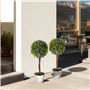 HOMCOM Lot de 2 Plantes artificielles avec Fleurs de Lavande Arbre Artificiel Tronc et Pot Inclus - Hauteur 60 cm intérieur et e