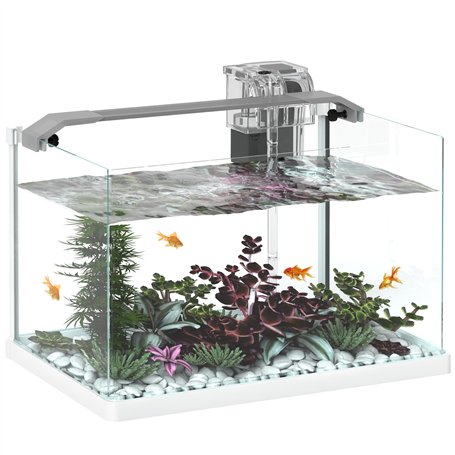 PawHut Aquarium en Verre avec lumières LED