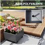 Outsunny Pied de Parasol carré 2 en 1, Support Parasol avec Roues universelles et Trous de Drainage, Base de Parasol Remplissage