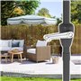Outsunny Parasol de jardin extérieur parasol inclinable rond Ø2,7 x 2,4 m parasol droit avec ouverture fermeture manivelle, fran