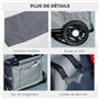 PawHut Poussette pour chien, pliable à 4 roues, avec tige de poussée réglable, sac de rangement, coussin lavable, pour chiens mi