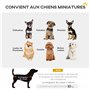 PawHut Poussette pour chien, pliable à 4 roues, avec tige de poussée réglable, sac de rangement, coussin lavable, pour chiens mi