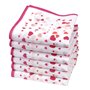 Merrysquare - Mini Mouchoirs Coeurs Roses - 100% Coton - 6 Unités - Petite Taille 23cm x 23cm - Modèle CONFETTI