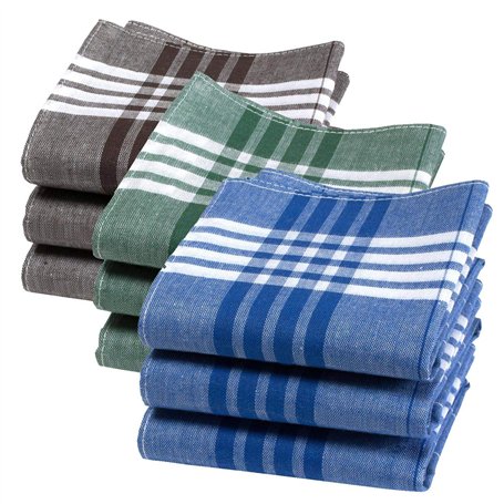 Merrysquare – Solides et Épais Mouchoirs de Travail - Modèle Arthur - Grande Taille 40cm x 40cm - 9 Pièces - 100% Coton