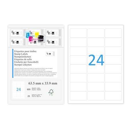 1200 étiquettes pour timbre 63