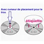 100 étiquettes CD DVD autocollante autocollant diamètre 117 mm trou 17 mm livré avec curseur de placement feuille de 2 étiquette