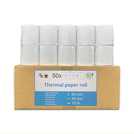 50 Bobine Thermique pour Tickets de Caisse et imprimante Thermique pour Caisse enregistreuse Compatible Casio